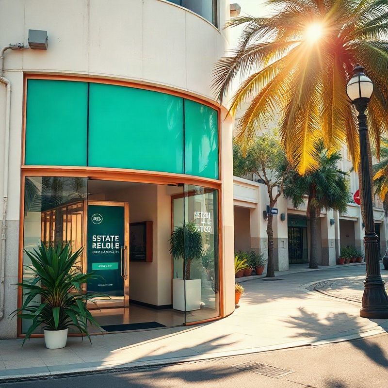 Street-level view of the Languagegrovev boutique office entrance in Florianópolis